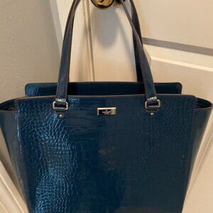 Navy Blue Patten Tote by Kate Spade